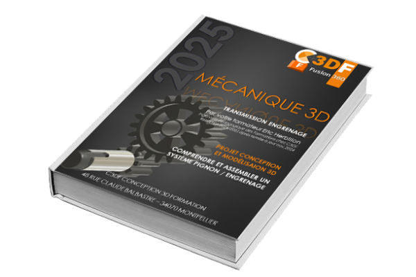 Couverture du cours PDF 'Fusion 360 : Transmission Mécanique - Engrenage', guide détaillé sur la modélisation et l'assemblage des engrenages en 3D.