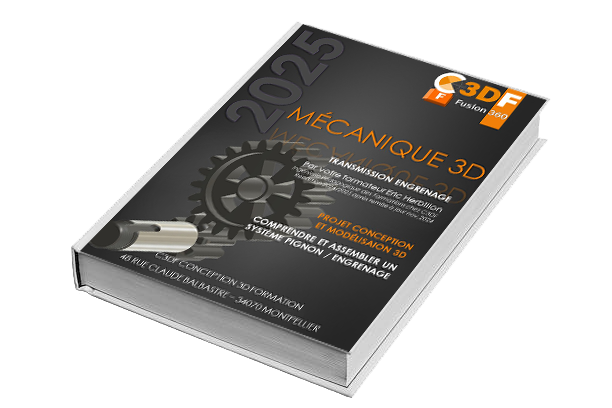 Couverture du cours PDF 'Fusion 360 : Transmission Mécanique - Engrenage', guide détaillé sur la modélisation et l'assemblage des engrenages en 3D.