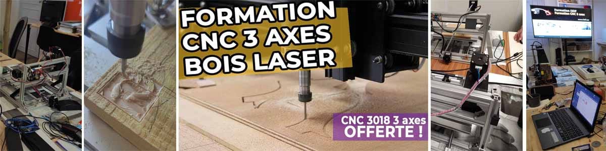 Formation CNC 3 axes Bois Laser (Gravure 3D Découpe laser 2D)