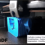 Fusion 360 et l'impression 3D haute vitesse d'un cylindre de moteur 2 temps modélisé sur Fusion 360 avec une Creality K2 Pro chez c3df